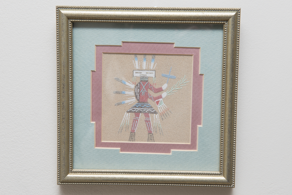 Square Figural Native American Sand Painting