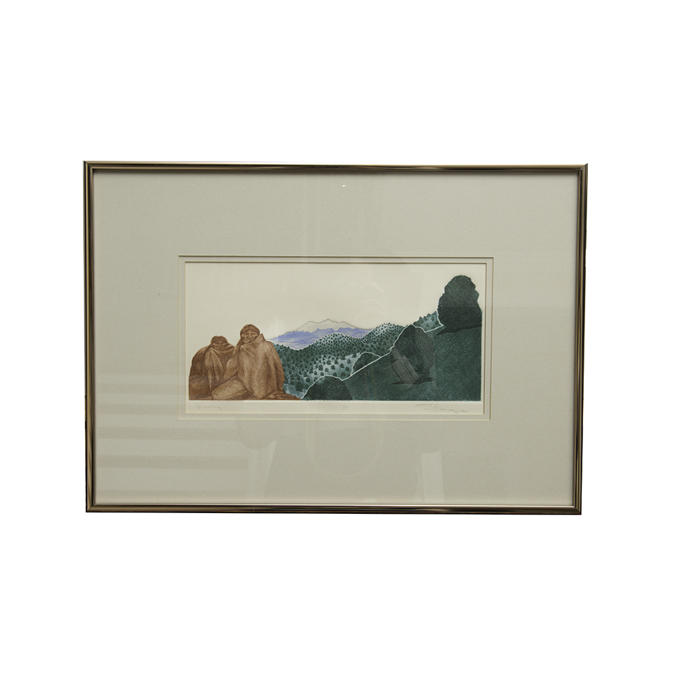 Willard "Joe" Maktima "Resting" Aquatint Etching