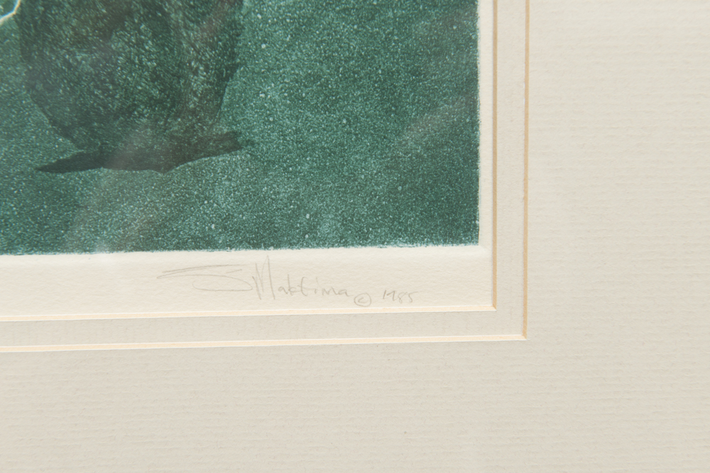 Willard "Joe" Maktima "Resting" Aquatint Etching