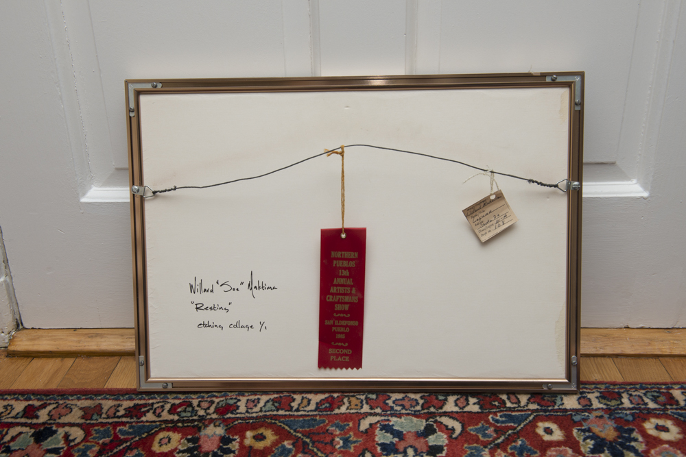 Willard "Joe" Maktima "Resting" Aquatint Etching