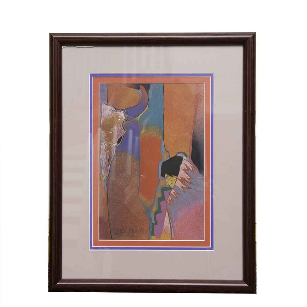 Amado Maurilio Pena Native American Collagraph