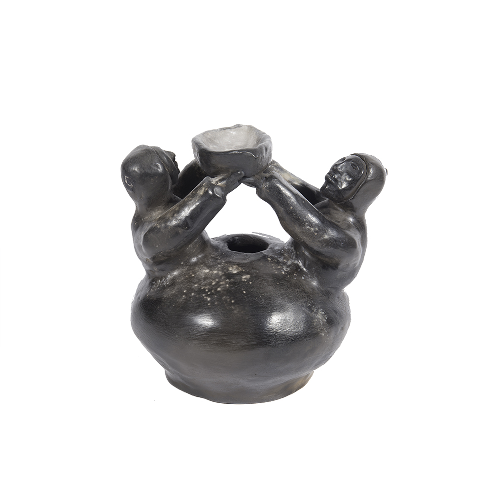 Handmade Inuit Clay Figural Vessel