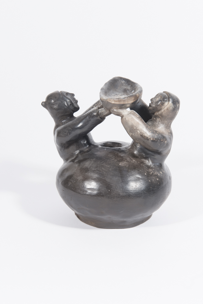 Handmade Inuit Clay Figural Vessel