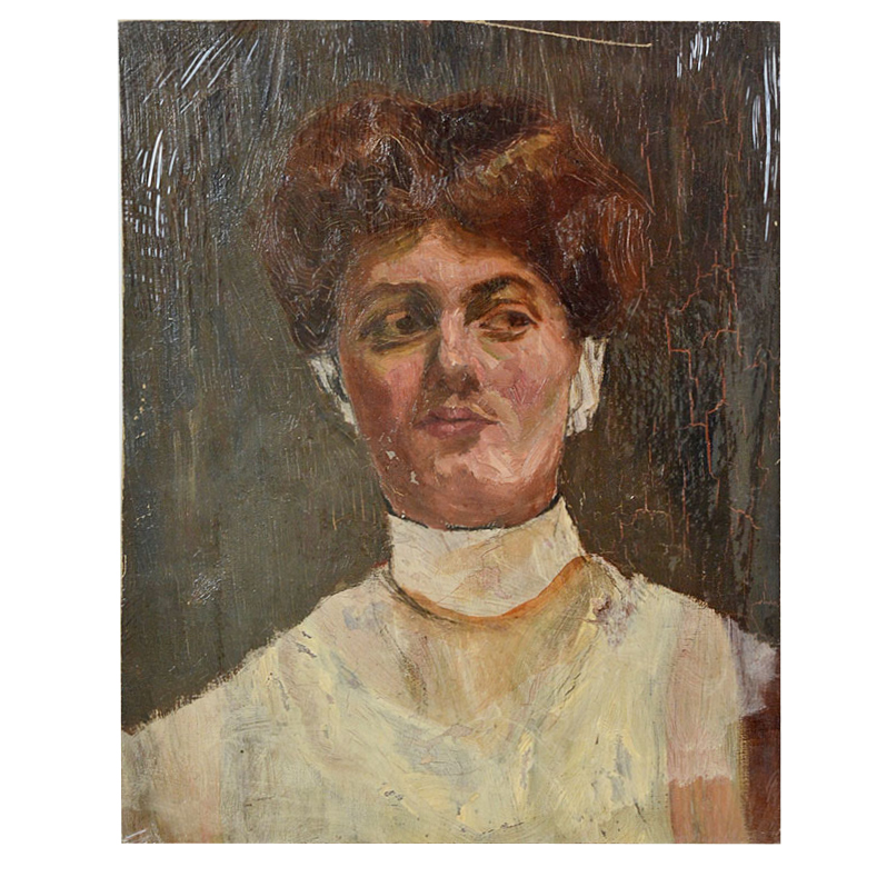 Anne Fleckenstein Oil Portrait of A Young Woman c. 1900