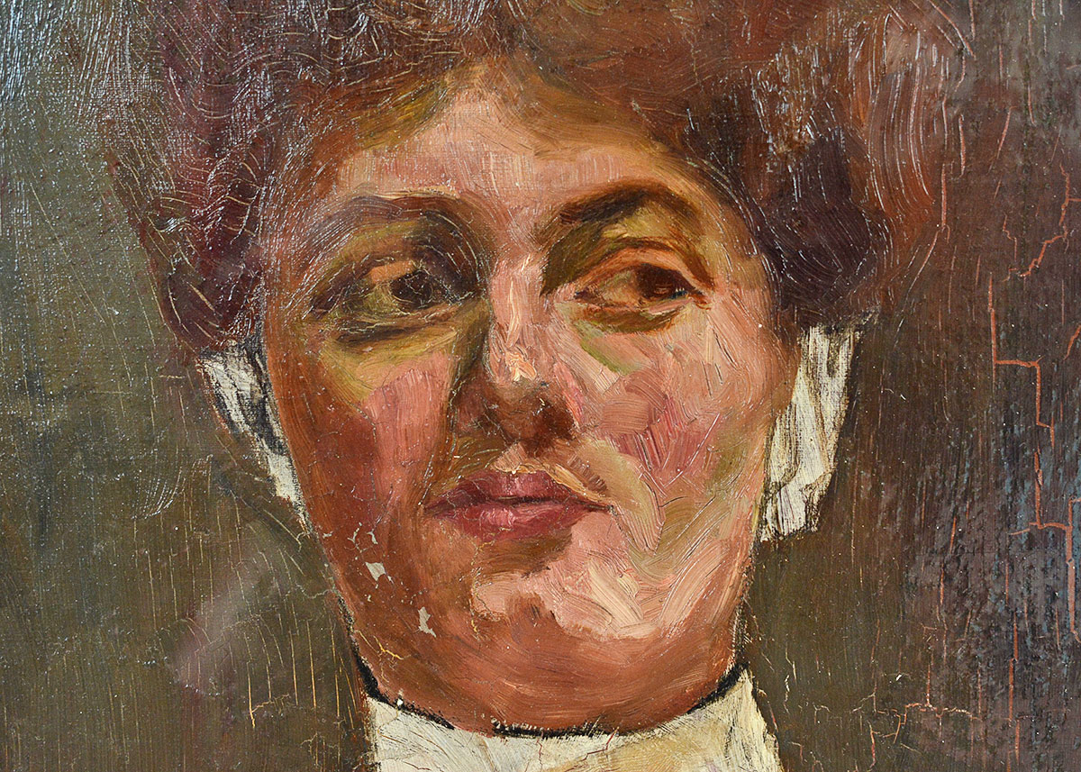 Anne Fleckenstein Oil Portrait of A Young Woman c. 1900