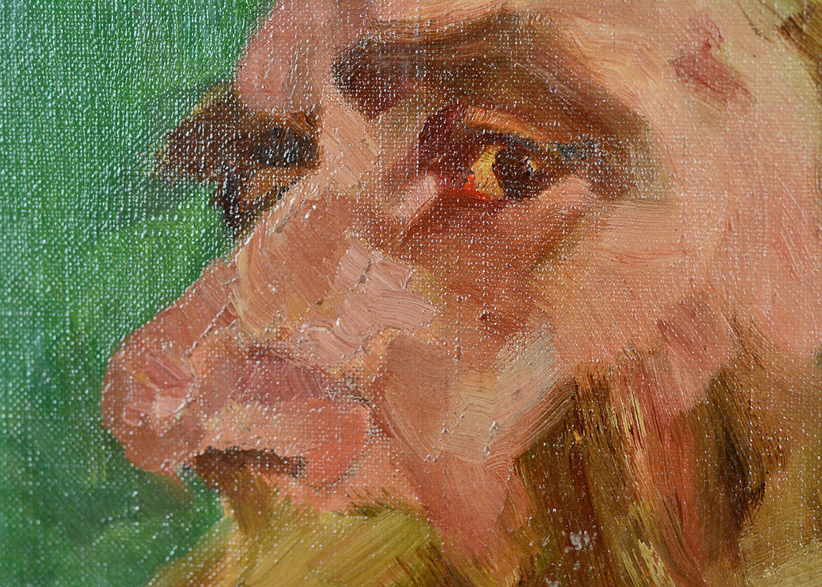 Oil Painting of a Bearded Man By Anne Fleckenstein