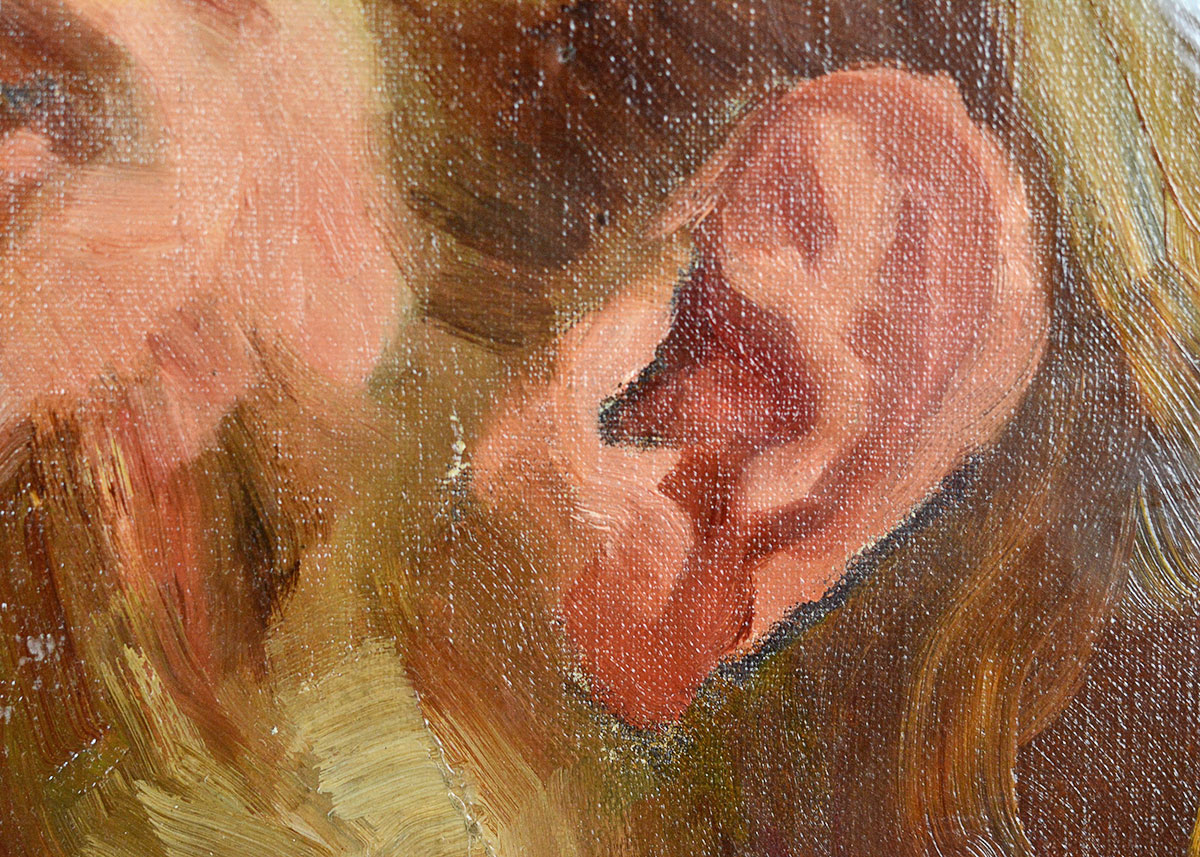 Oil Painting of a Bearded Man By Anne Fleckenstein