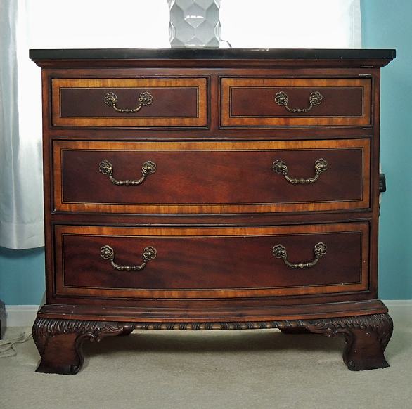 Chippendale Style Night Stand with Black Marble Top