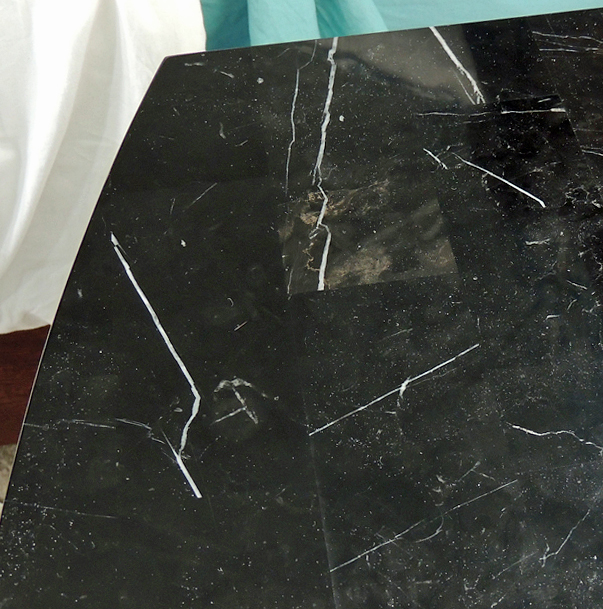 Chippendale Style Night Stand with Black Marble Top