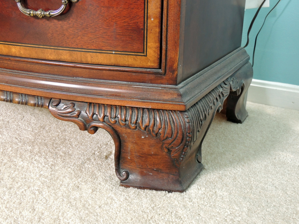 Chippendale Style Night Stand with Black Marble Top