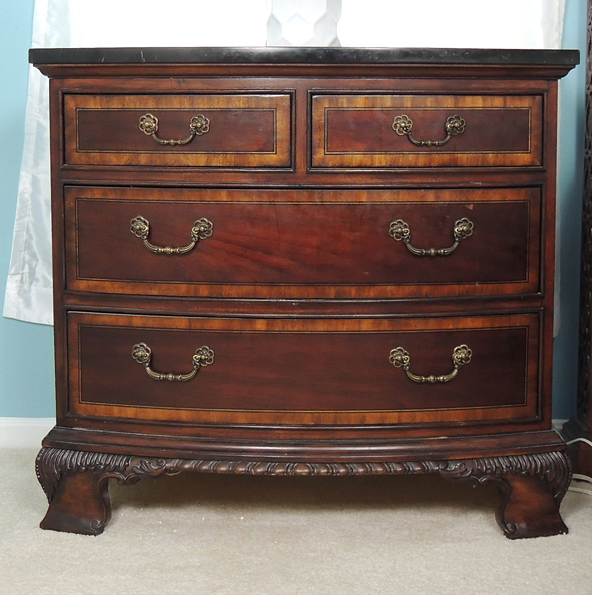 Chippendale Style Night Stand with Black Marble Top