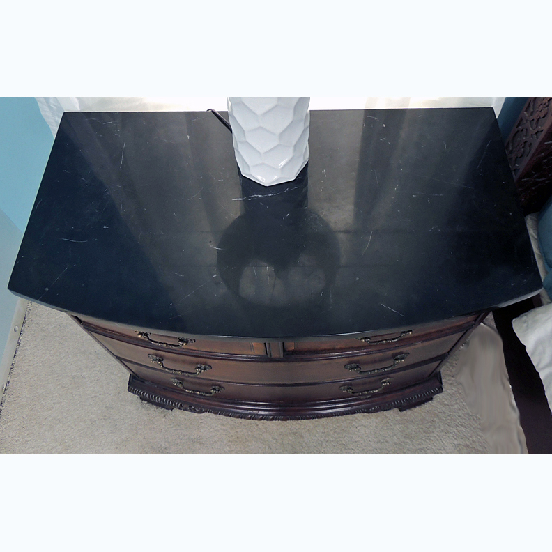 Chippendale Style Night Stand with Black Marble Top