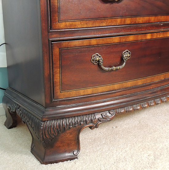 Chippendale Style Night Stand with Black Marble Top