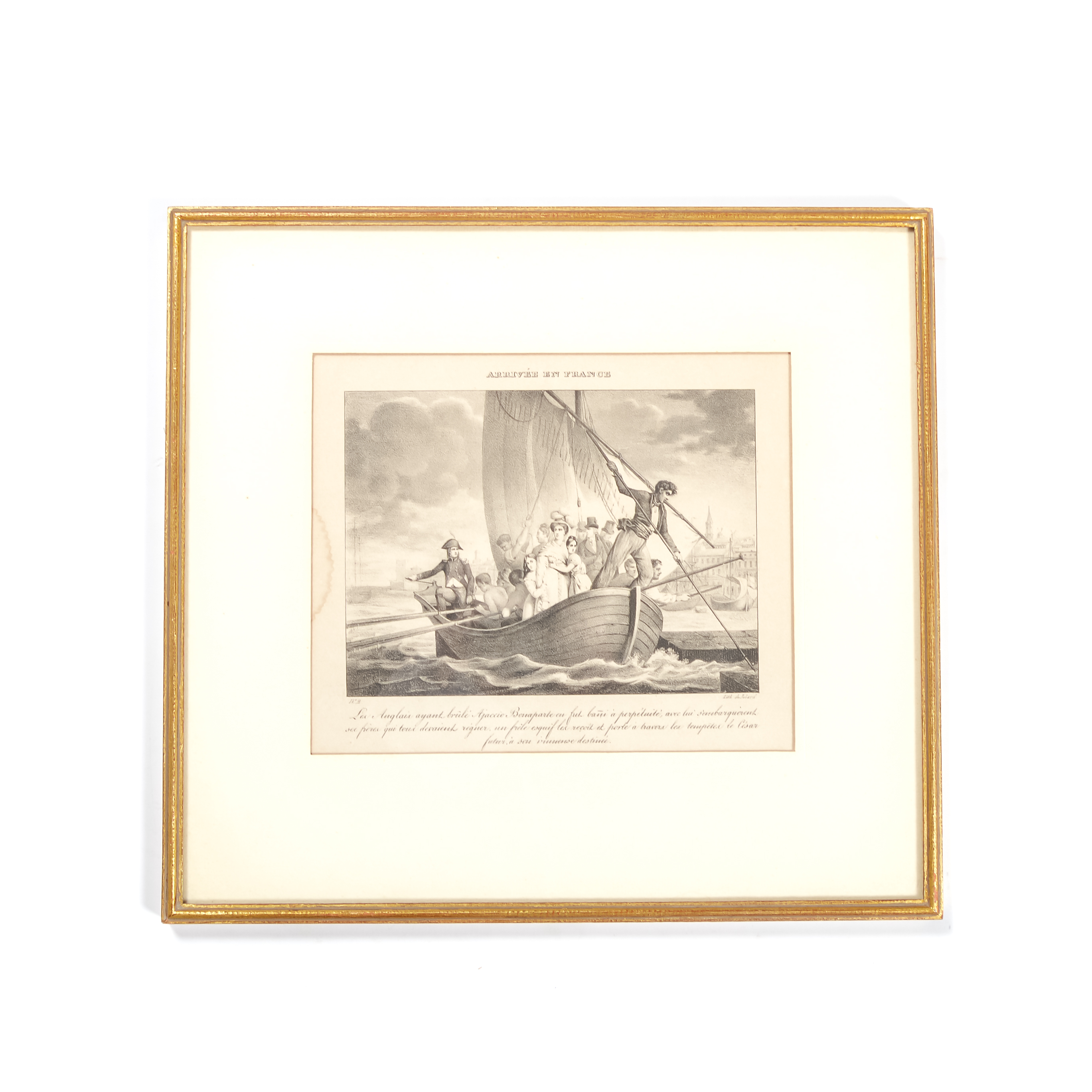 "Arrivée en France" Lithograph