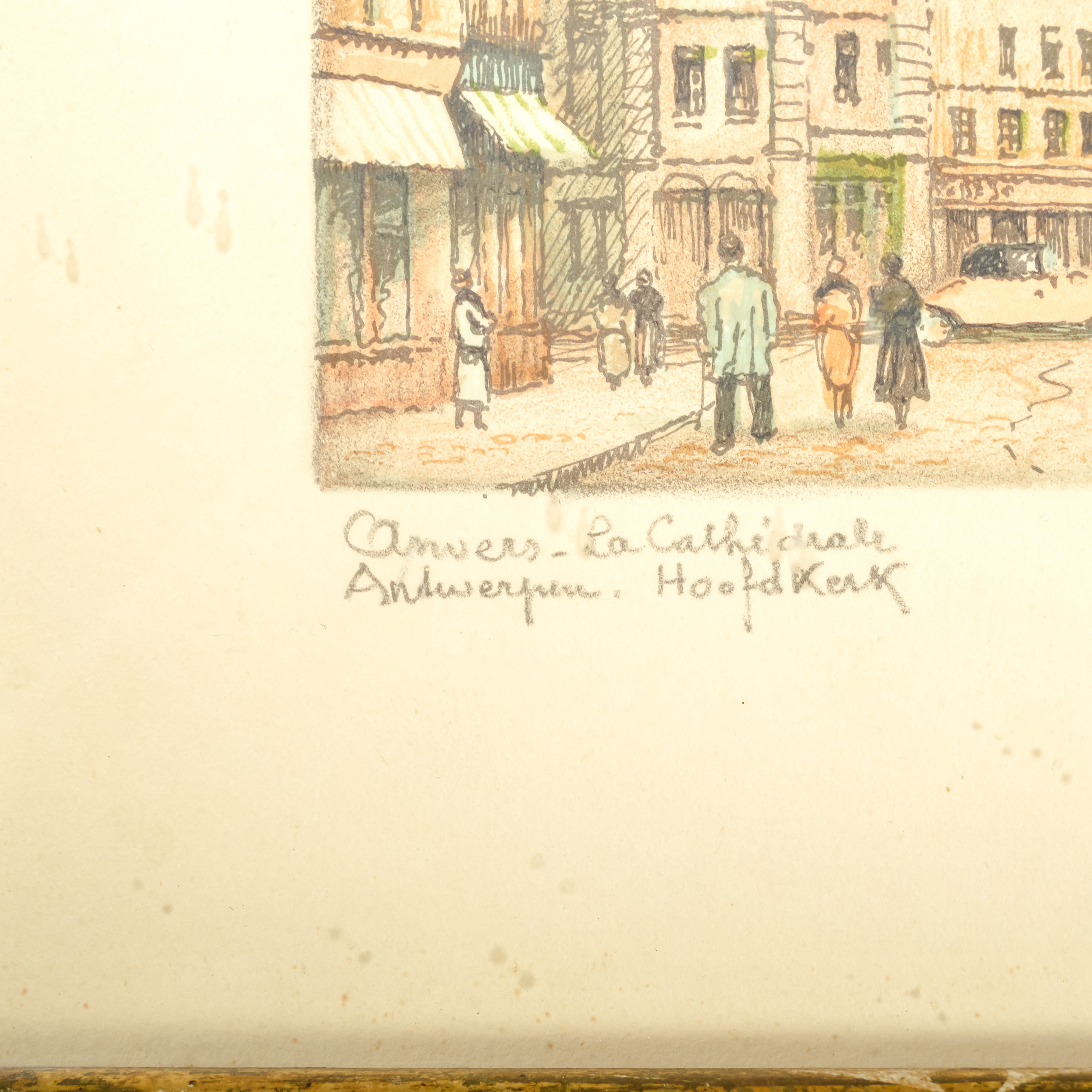 Signed Barday Antwerp Cathedral Lithograph