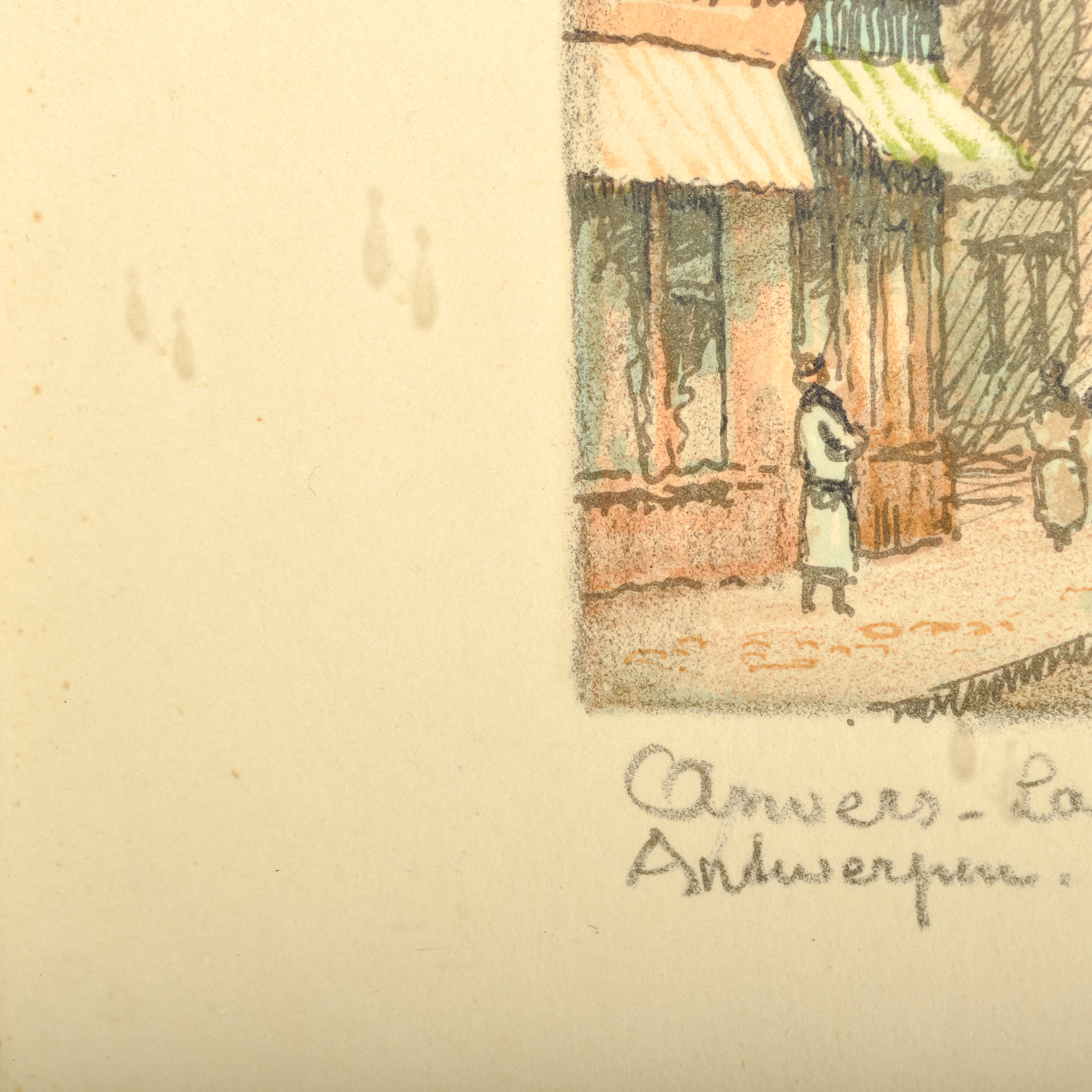 Signed Barday Antwerp Cathedral Lithograph