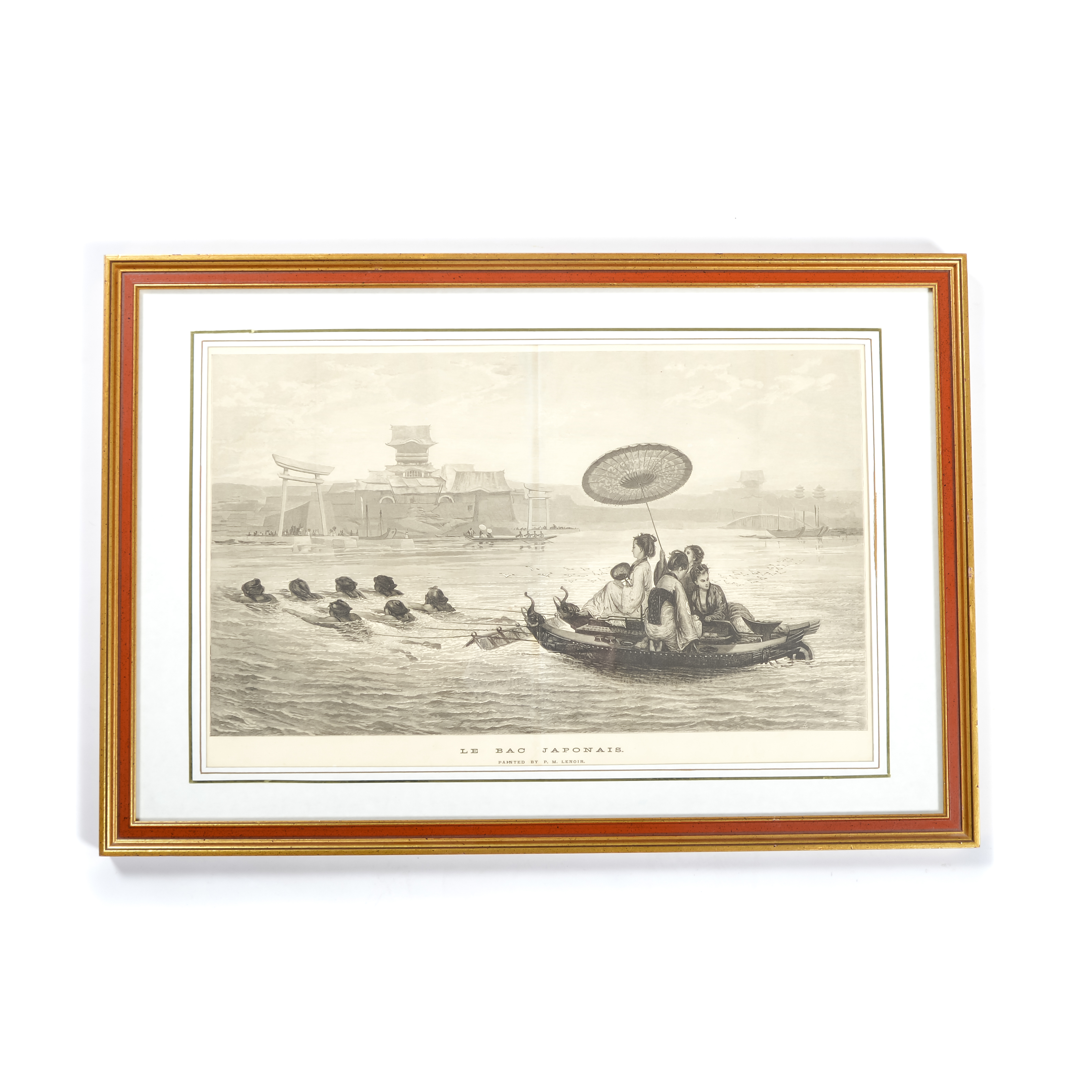 "Le Bac Japonais" Wood Engraving