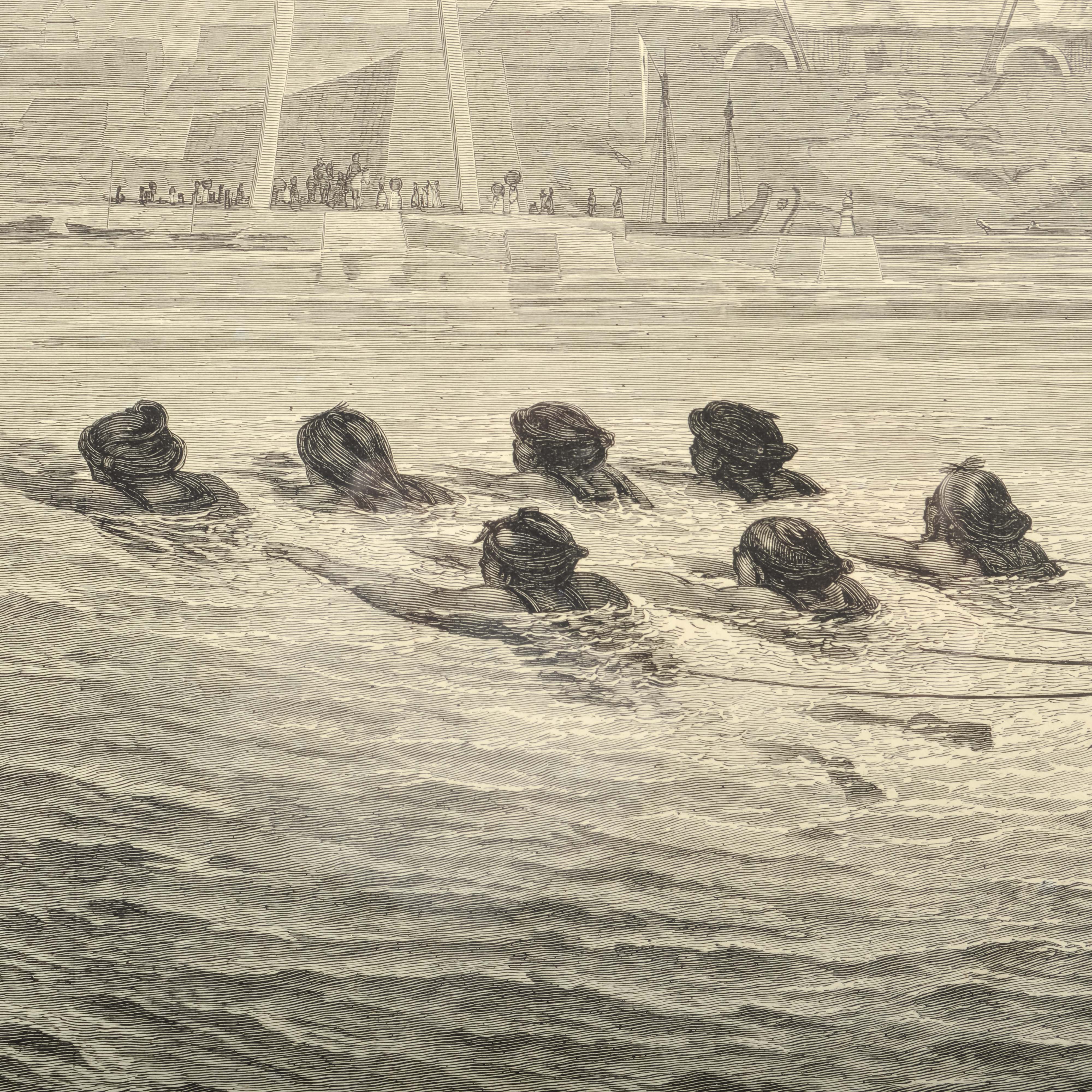 "Le Bac Japonais" Wood Engraving