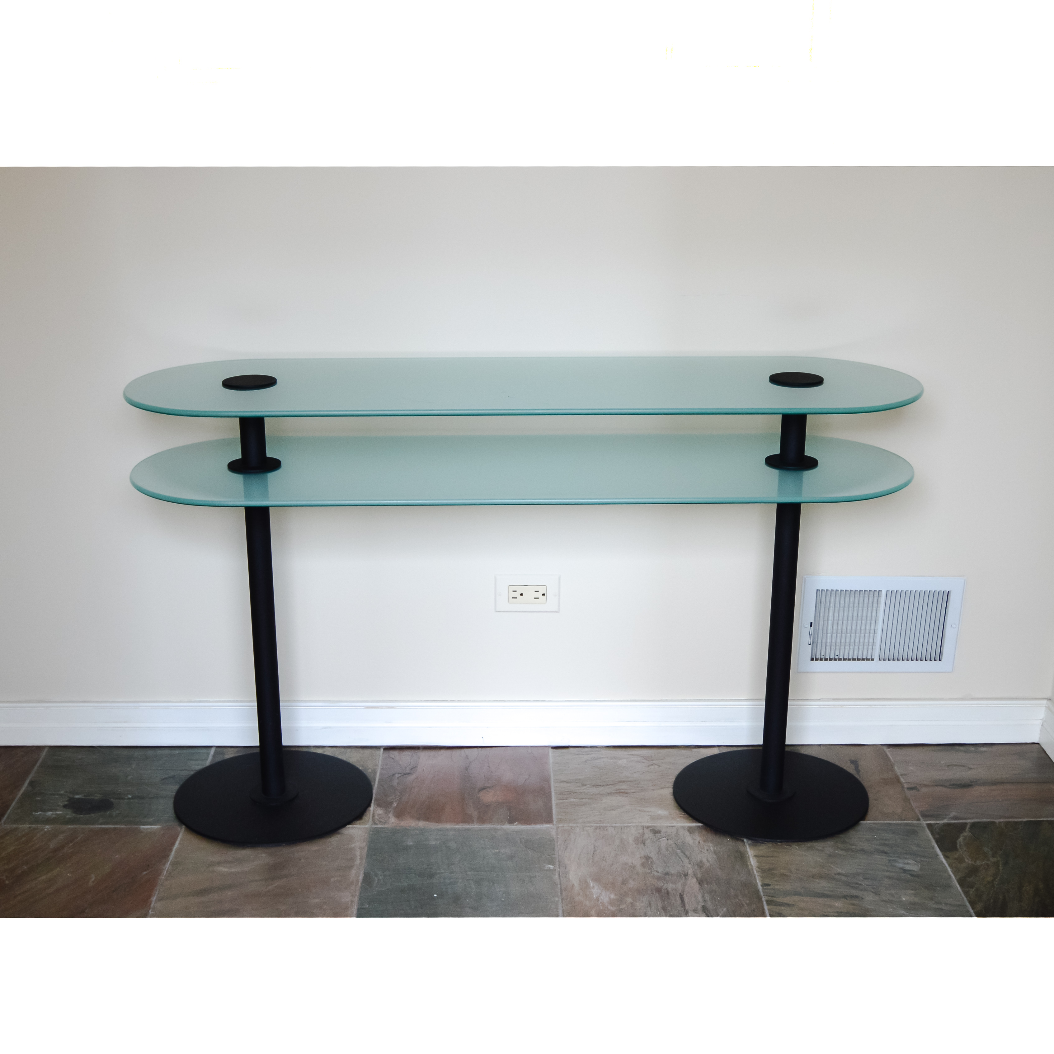 Glass and Metal Hall Table