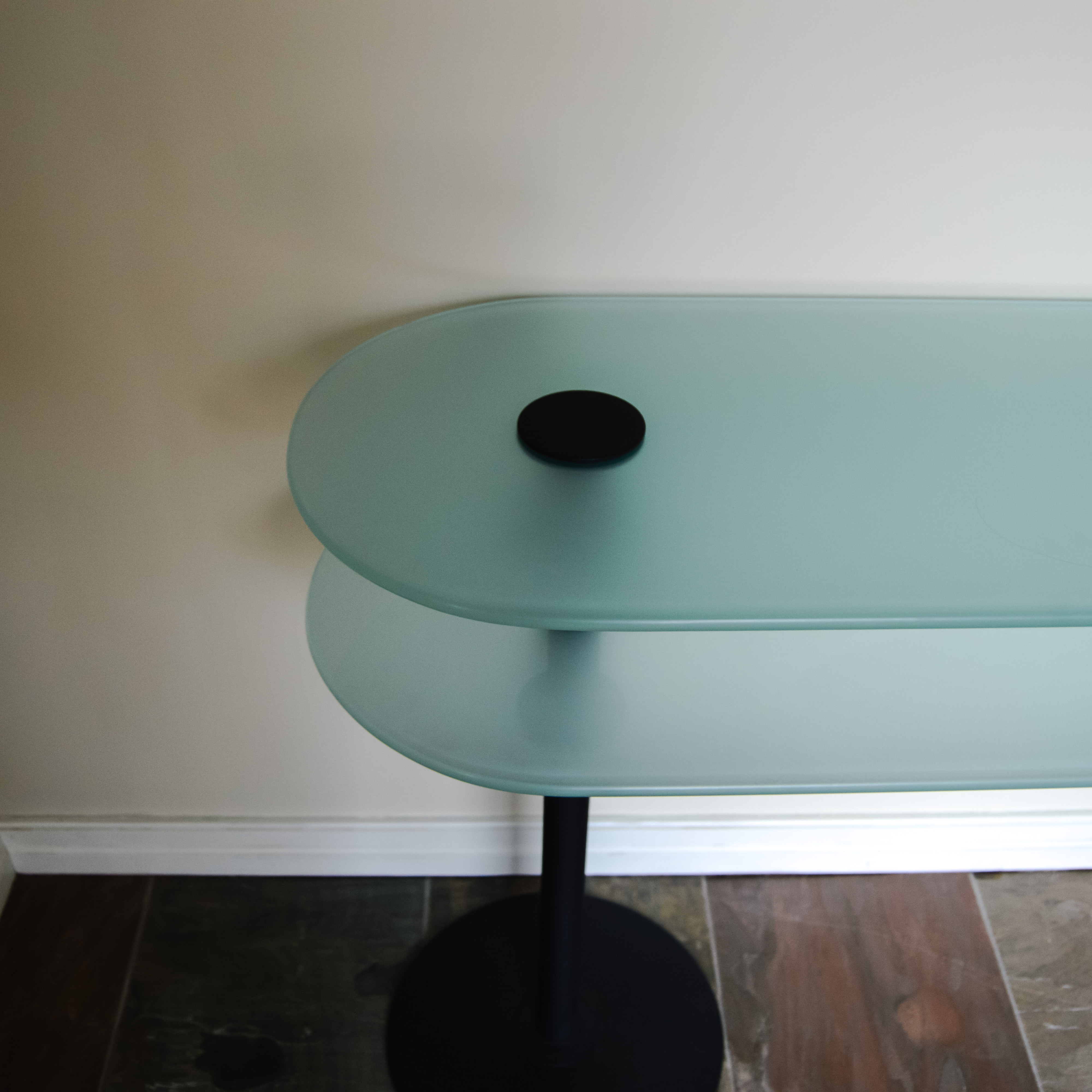 Glass and Metal Hall Table