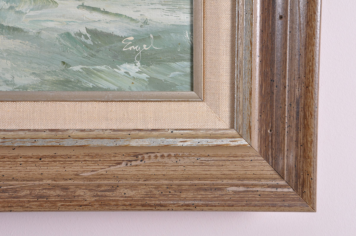 Engel Signed Oil Painting of a Winter River Landscape