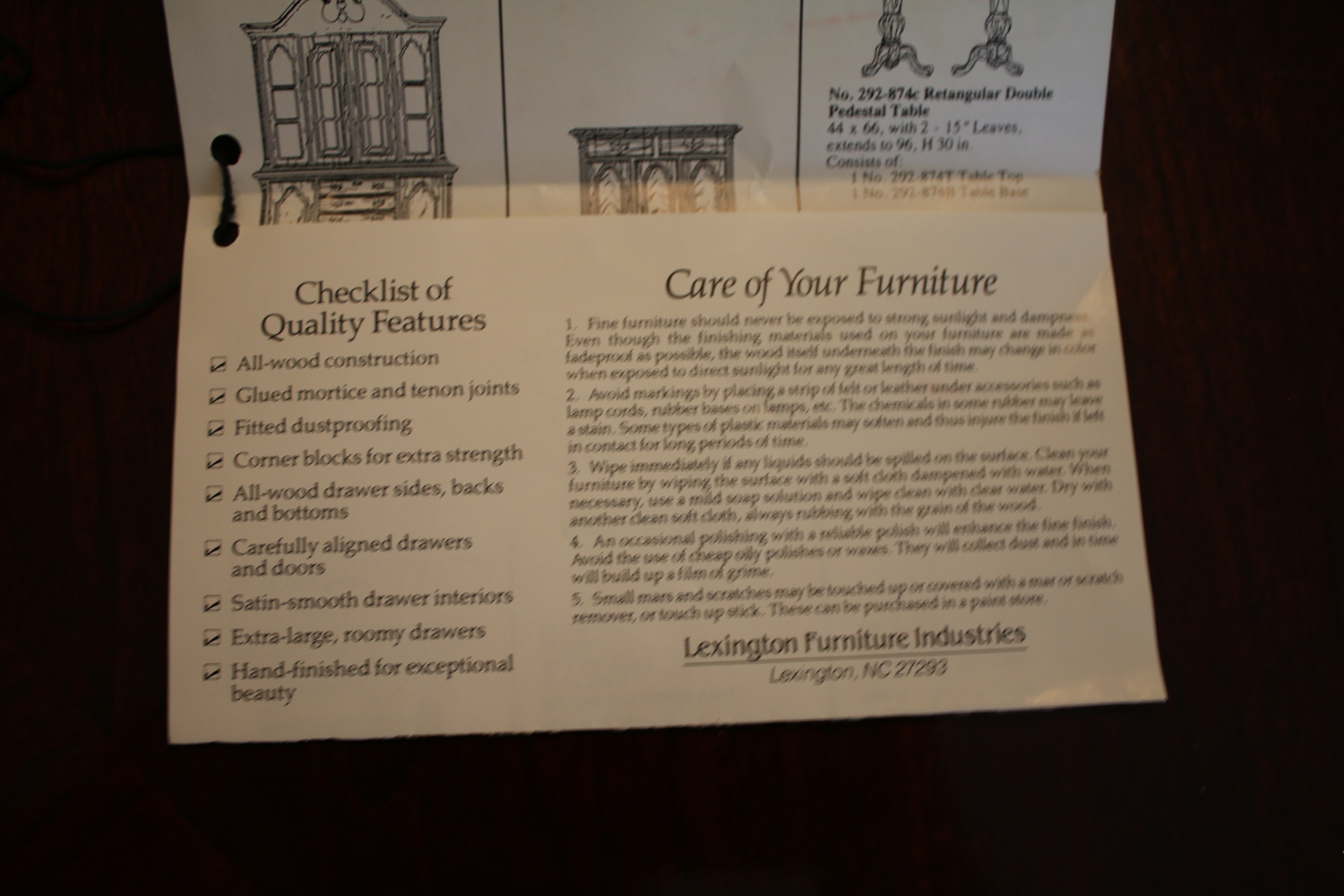 Lexington Cherry Dining Table and Chairs