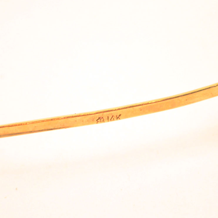 14K Gold Engraved Bangle Bracelet