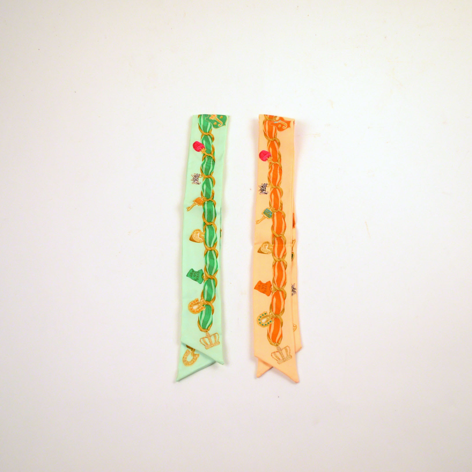 Hermès "Eperon d'Or" Silk Scarf with Two Neck Scarves