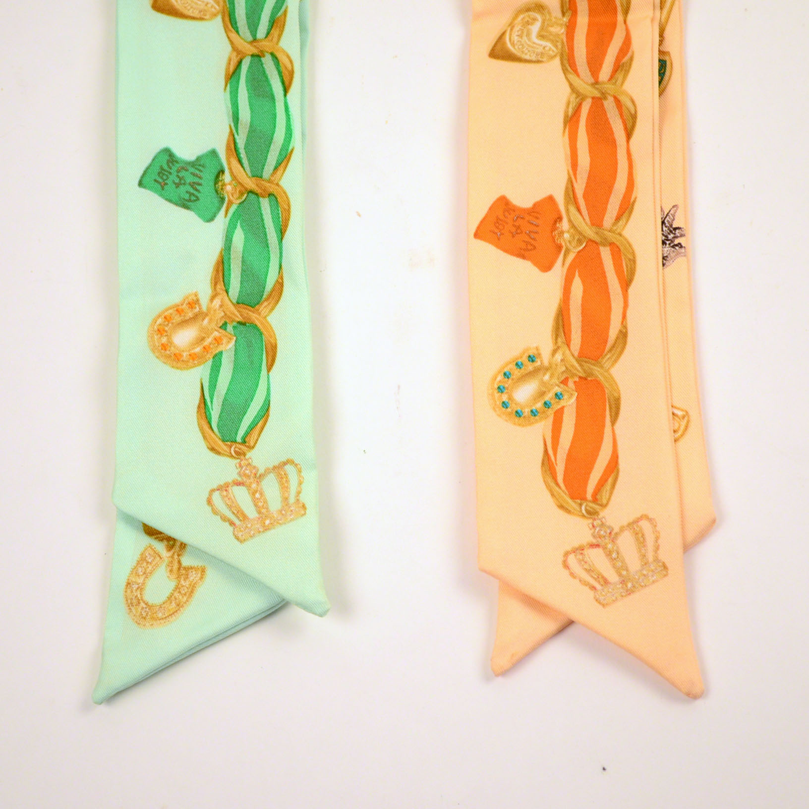 Hermès "Eperon d'Or" Silk Scarf with Two Neck Scarves