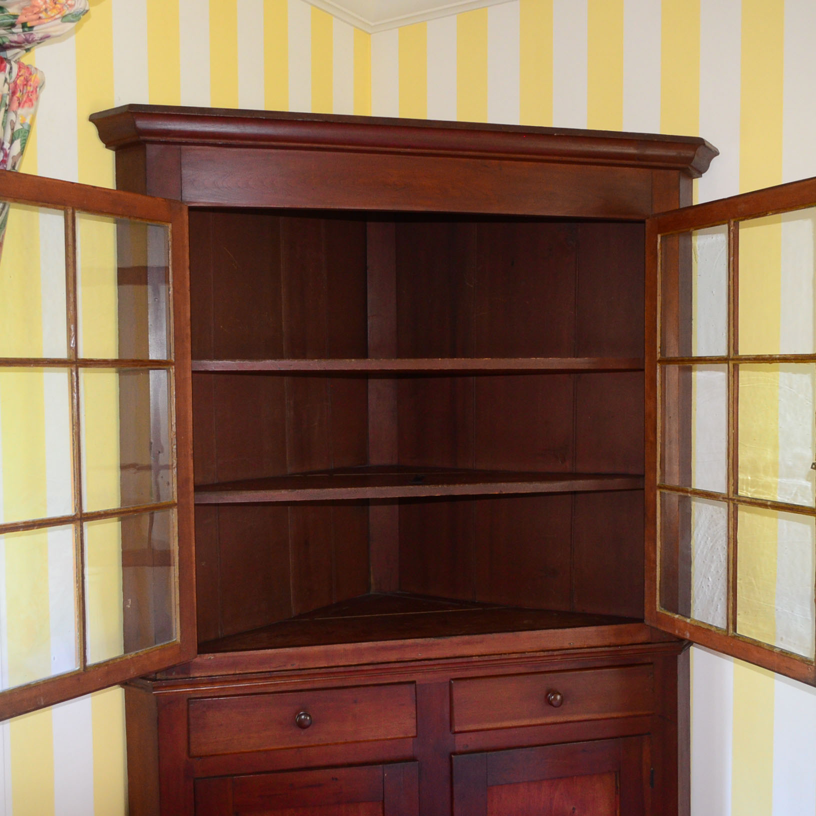 Antique Cherry Corner Cabinet, circa 1870