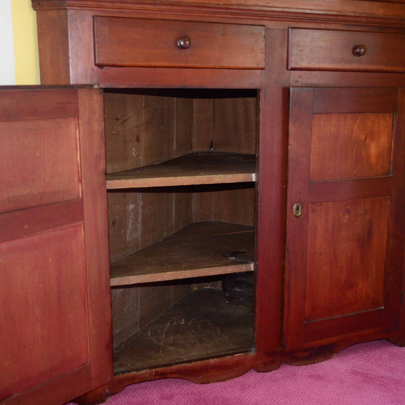 Antique Cherry Corner Cabinet, circa 1870