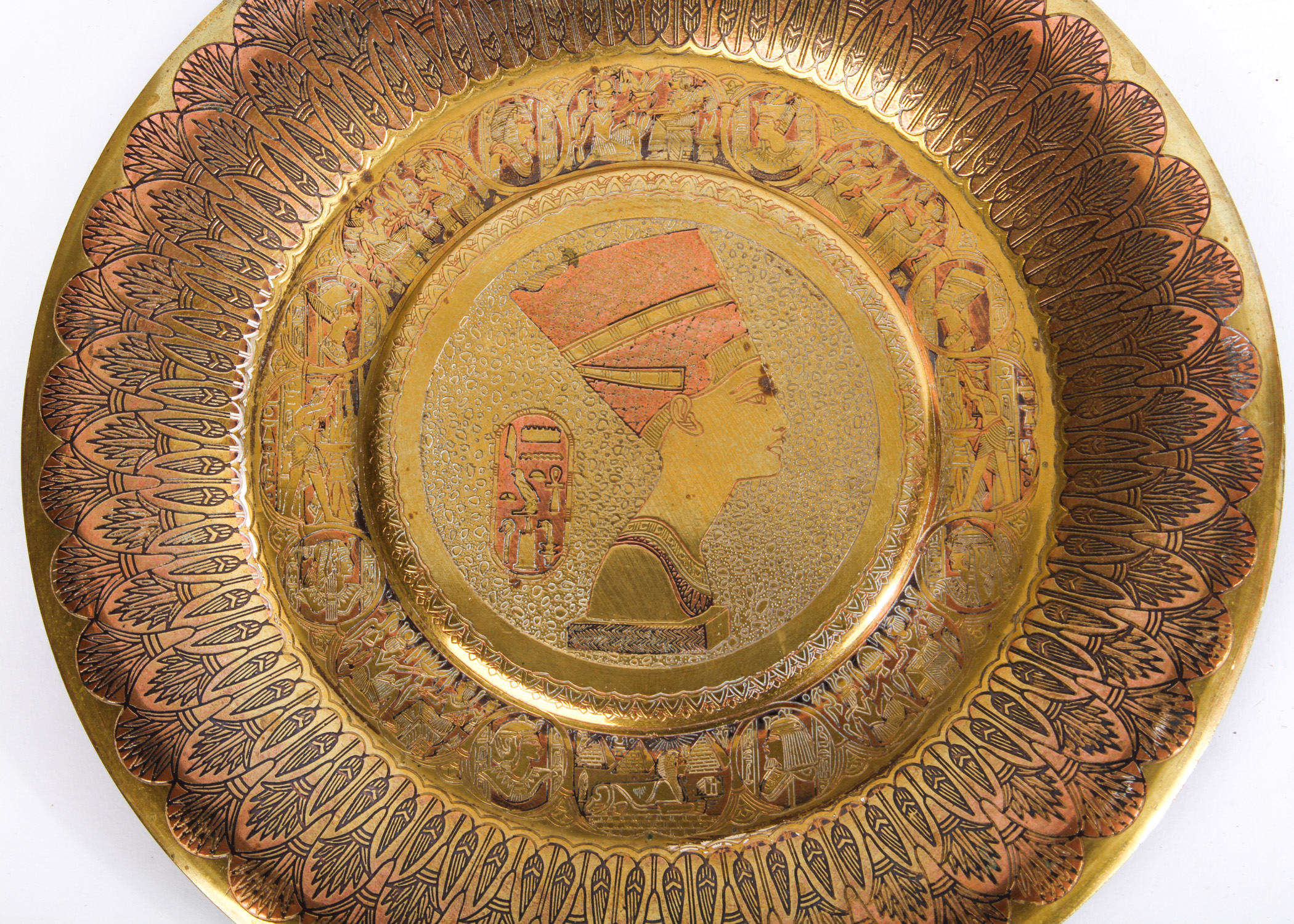 Duo of Egyptian Decorative Metal Plates