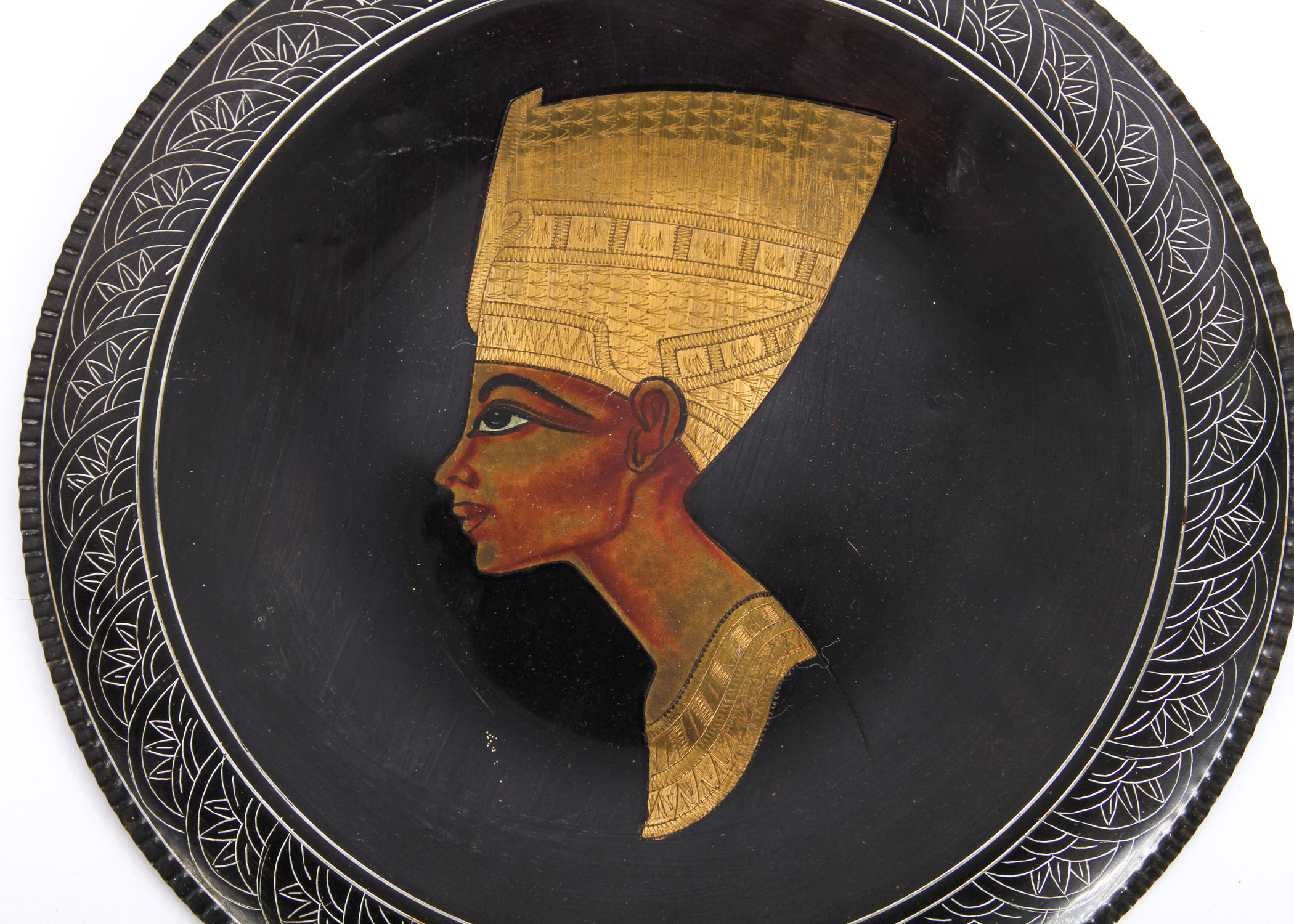 Duo of Egyptian Decorative Metal Plates