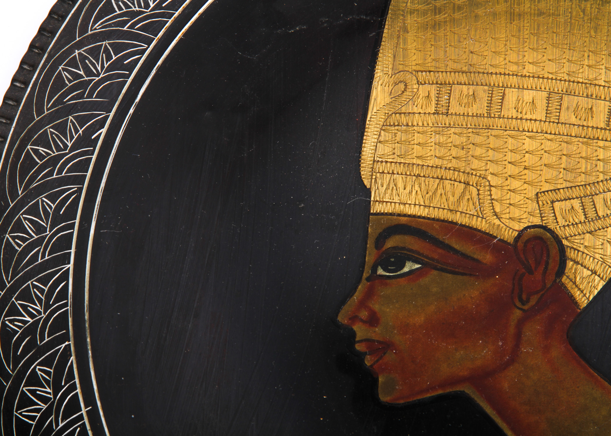 Duo of Egyptian Decorative Metal Plates