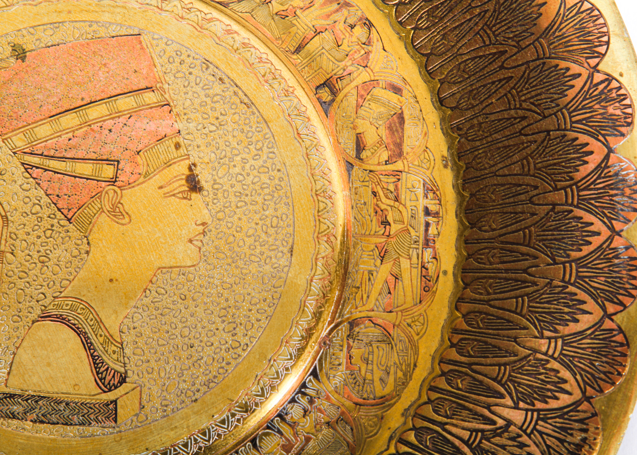 Duo of Egyptian Decorative Metal Plates