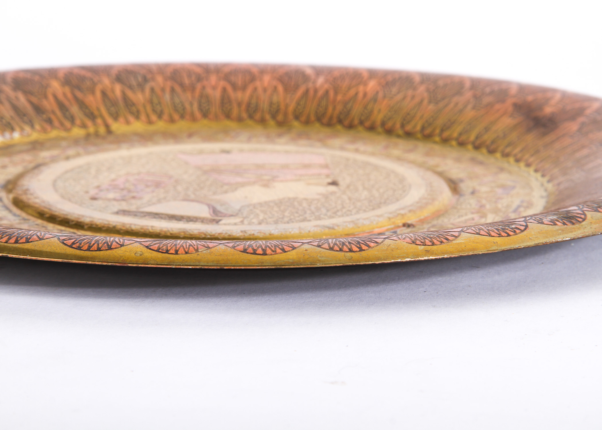 Duo of Egyptian Decorative Metal Plates