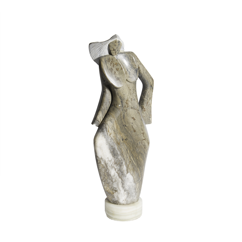 Randall Beyale Alabaster Sculpture of Female Figure