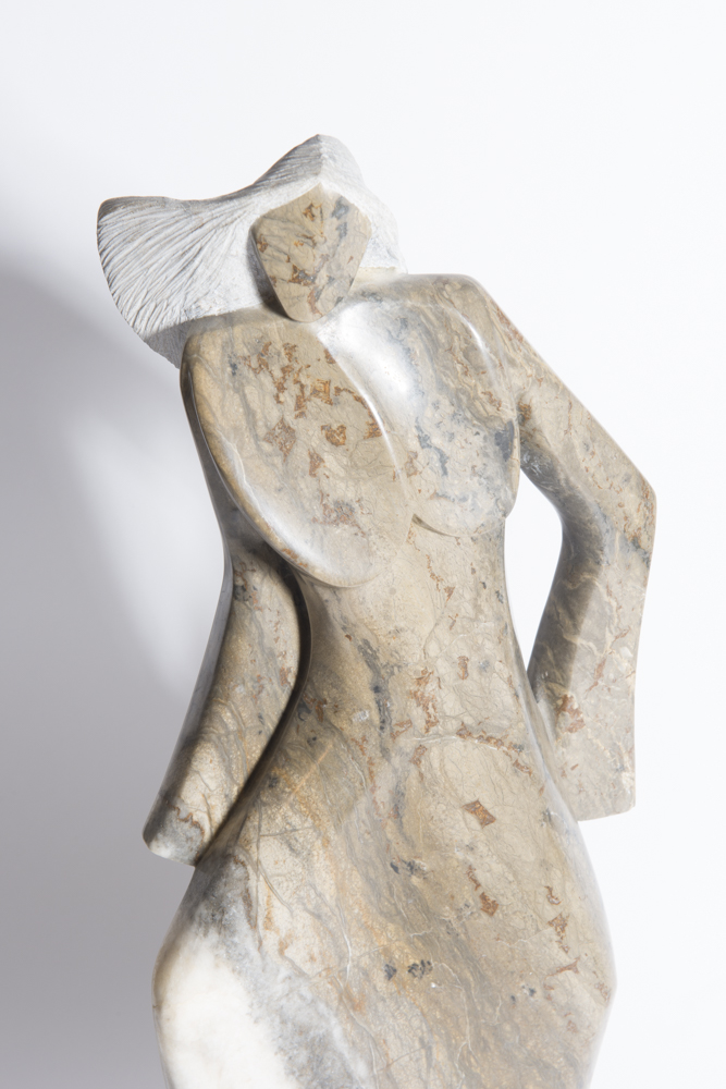 Randall Beyale Alabaster Sculpture of Female Figure