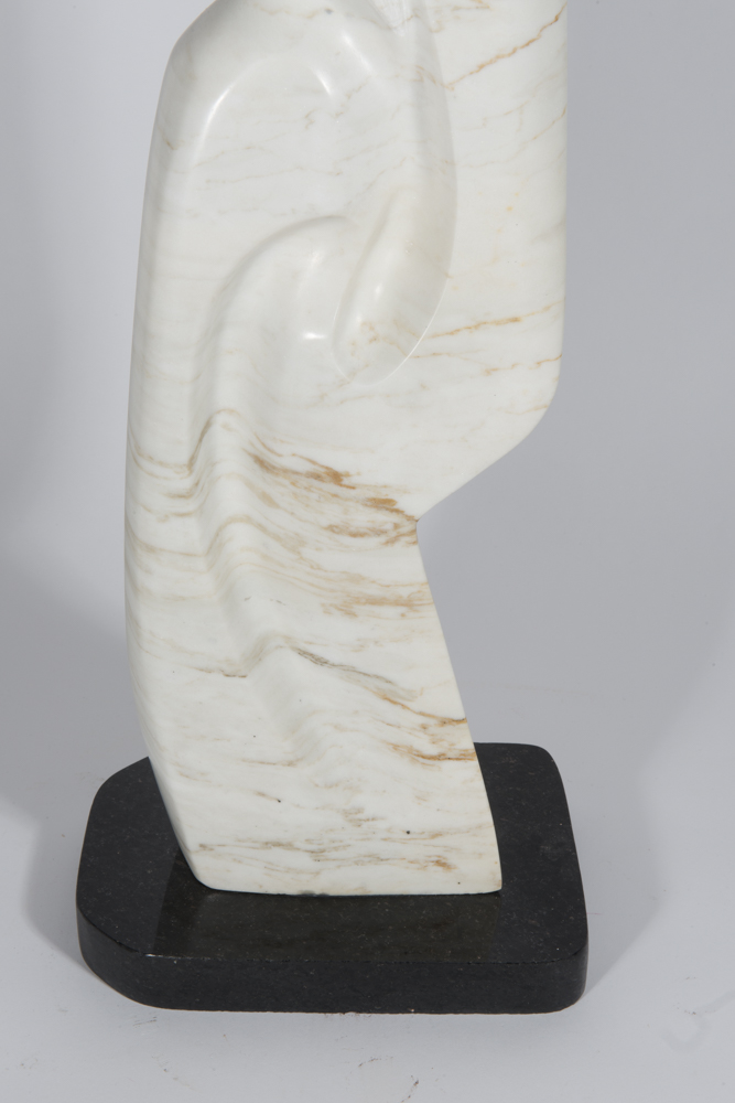 White Alabaster Native American Sculpture