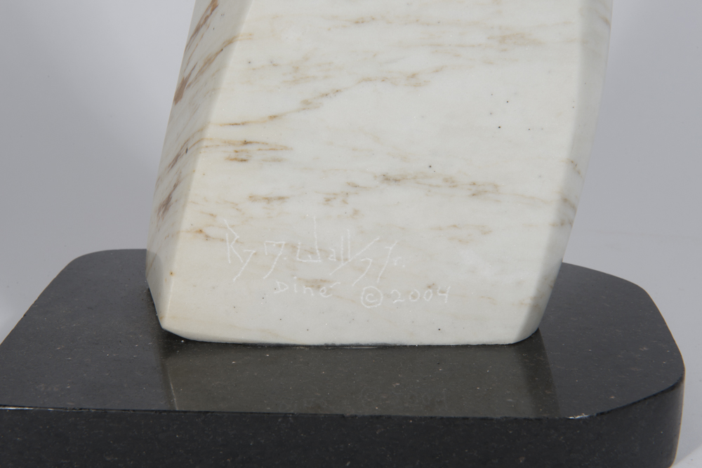 White Alabaster Native American Sculpture