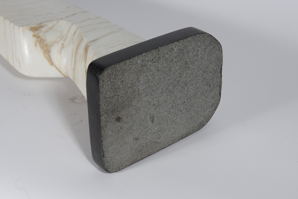 White Alabaster Native American Sculpture