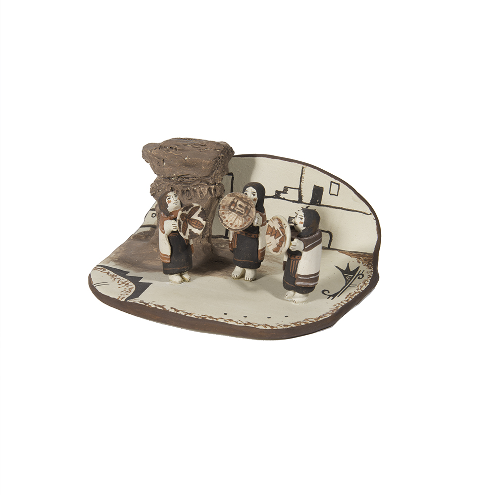 Hopi "Basket Dancers" Clay Sculpture