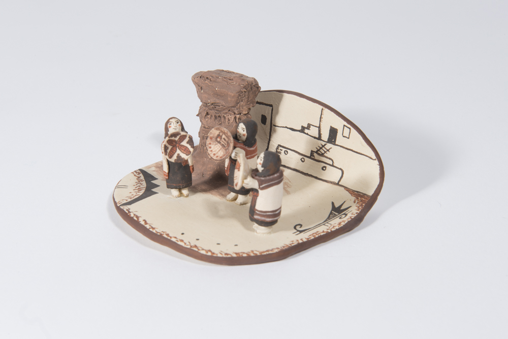 Hopi "Basket Dancers" Clay Sculpture