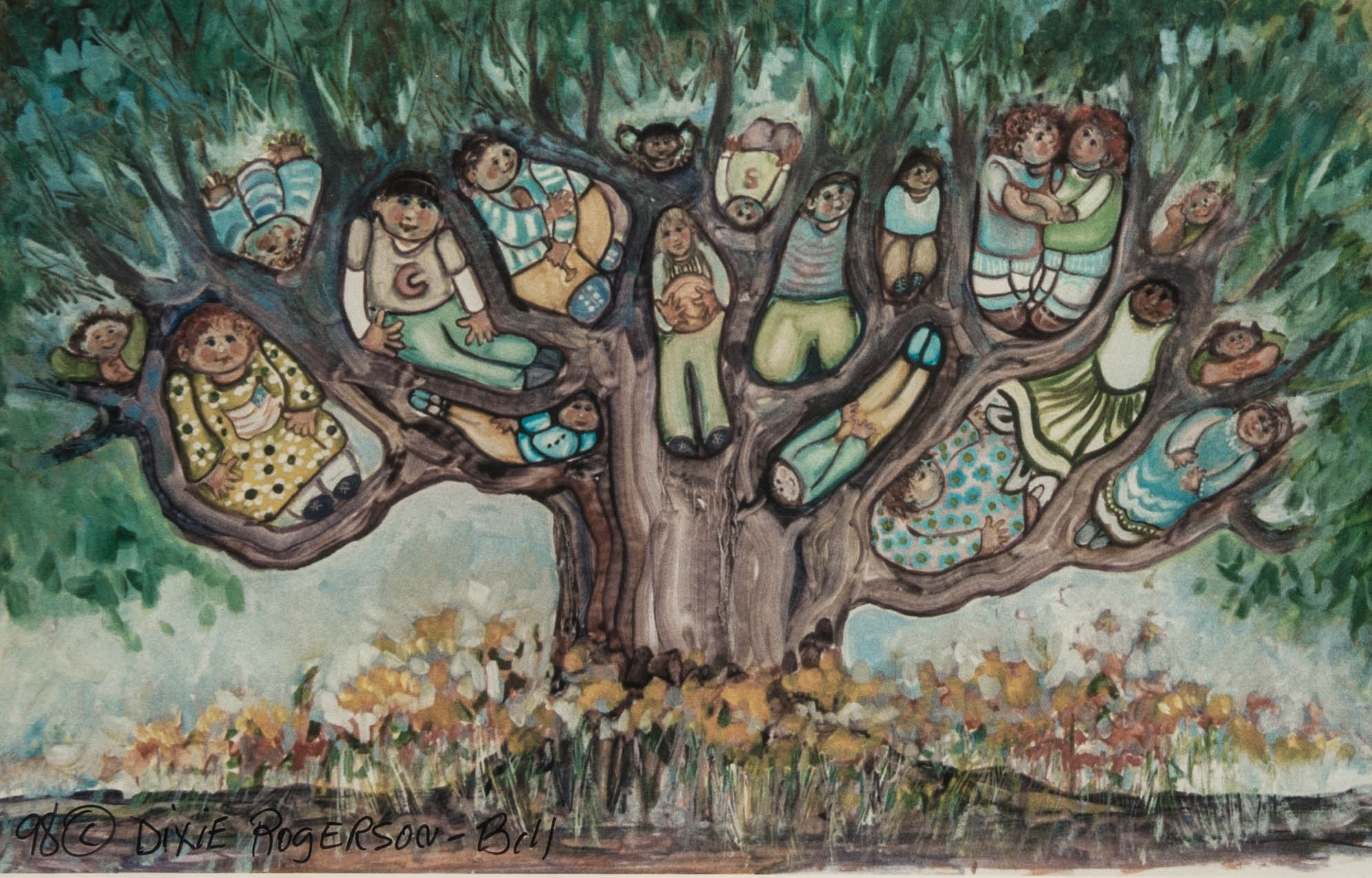Dixie Rogerson "Tree Tots" Offset Lithograph
