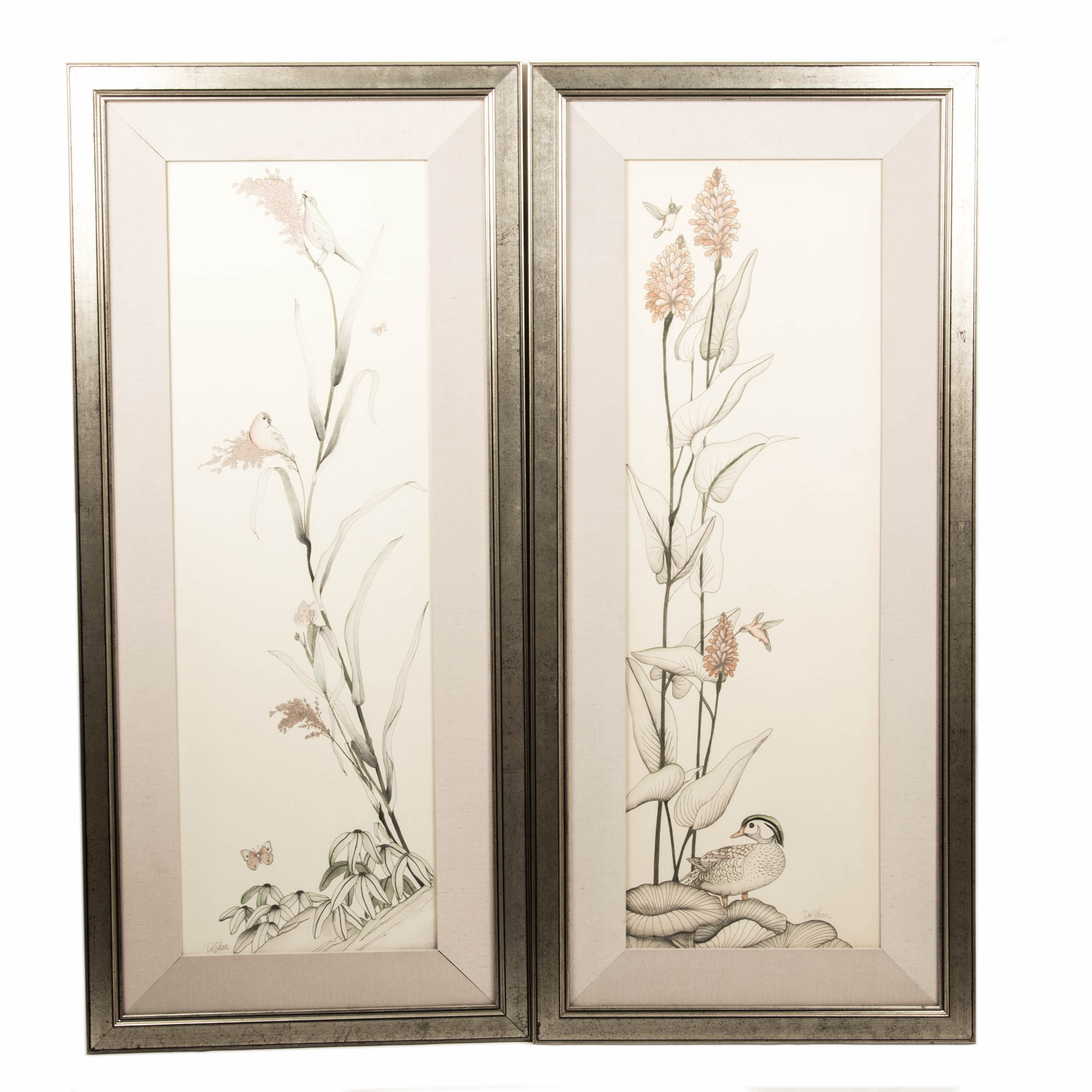 Pair of E. DeShon Douglass Framed Embossed Serigraphs