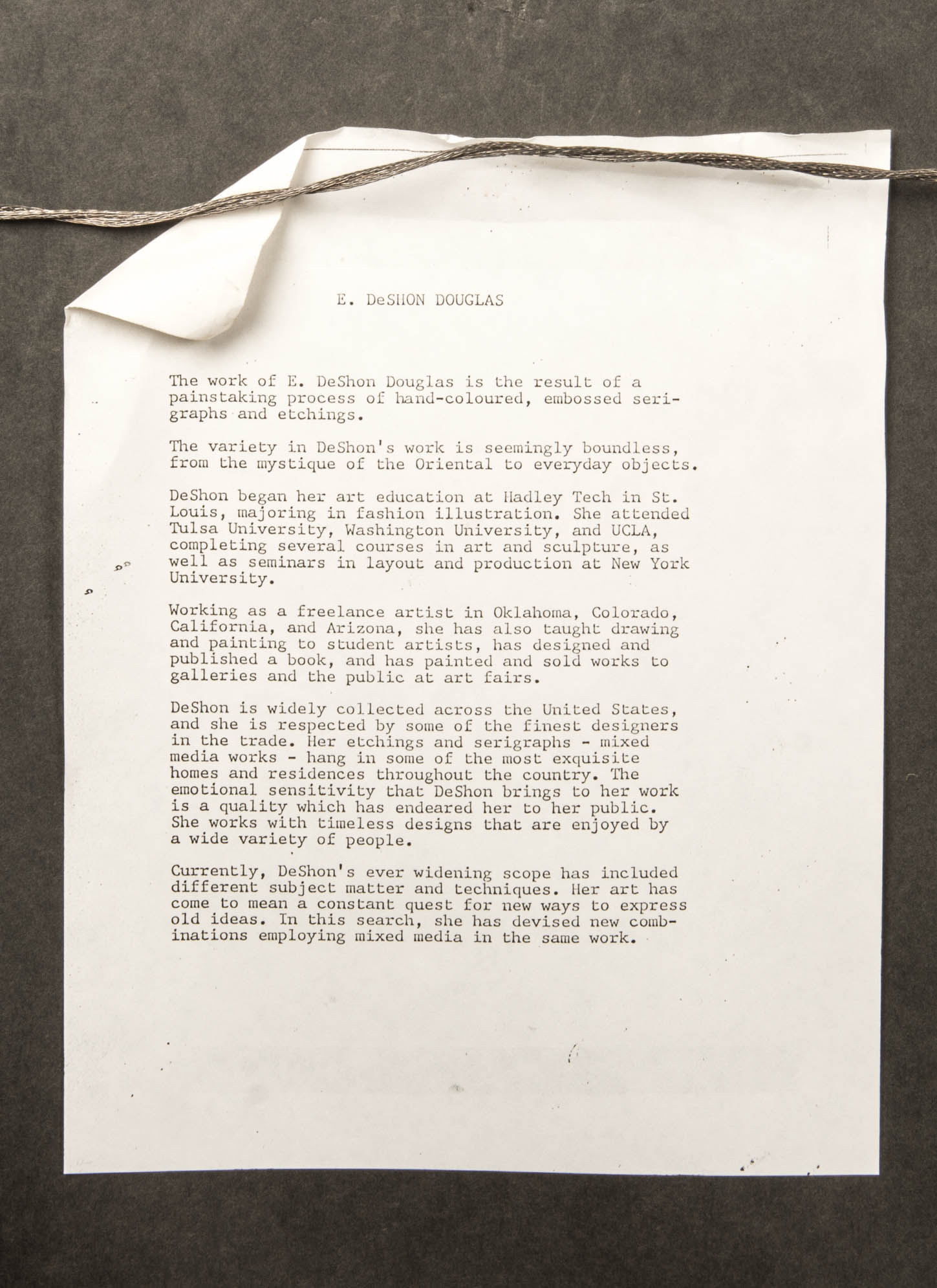 Pair of E. DeShon Douglass Framed Embossed Serigraphs