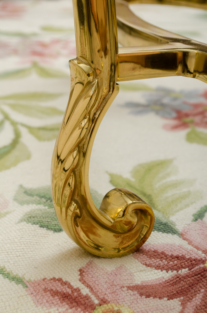 Vintage La Barge Brass And Glass Cocktail Table