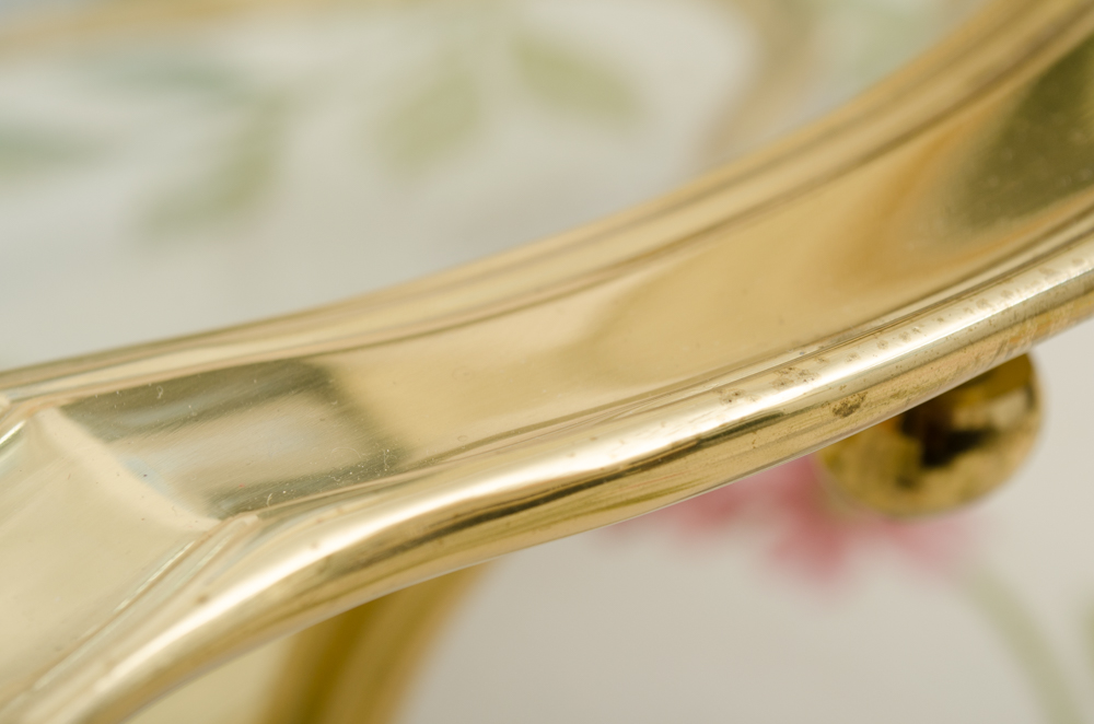 Vintage La Barge Brass And Glass Cocktail Table