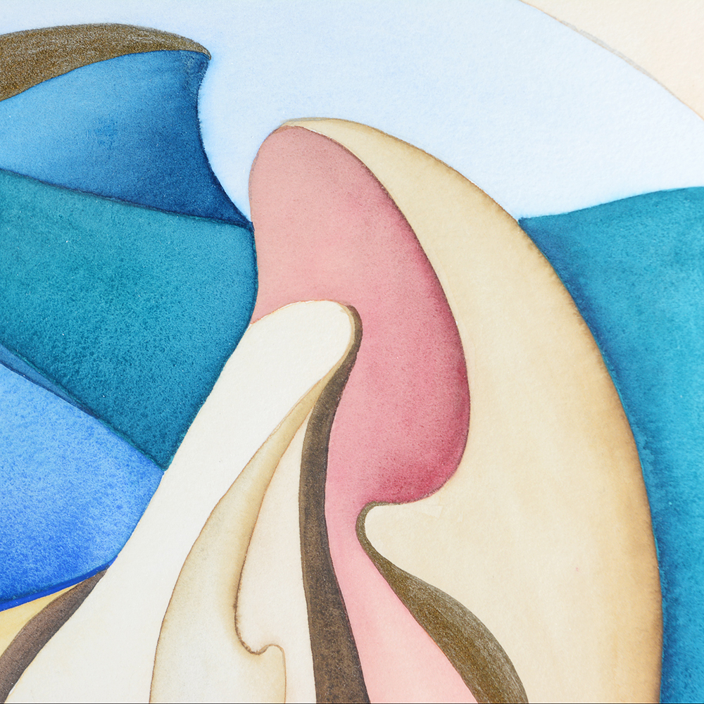 Original Jayne McNay Abstract Watercolor Titled "The Bounding Main"