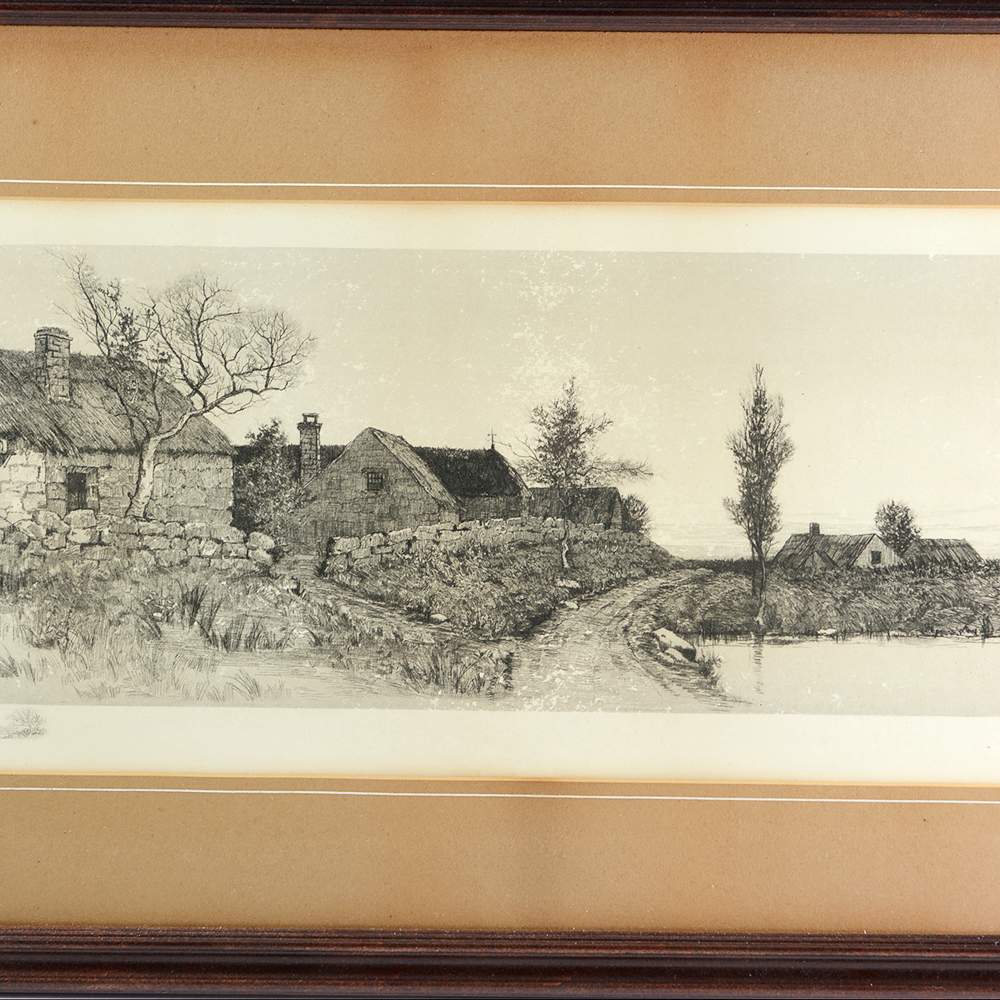 Framed J. Haller Signed Etching